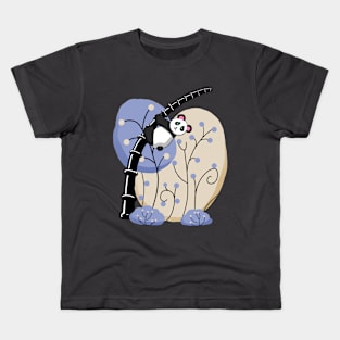 Panda climbing a bamboo Kids T-Shirt